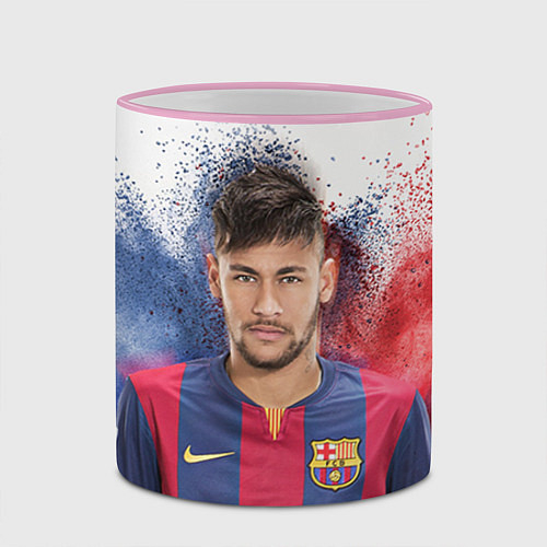 Кружка цветная Neymar FCB / 3D-Розовый кант – фото 2