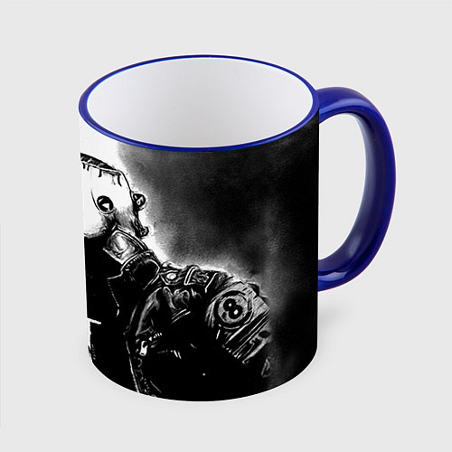 Кружка цветная Slipknot / 3D-Синий кант – фото 1