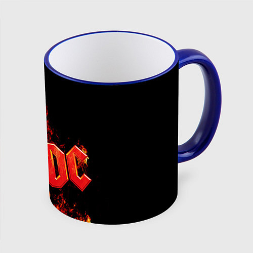 Кружка цветная AC/DC Flame / 3D-Синий кант – фото 1