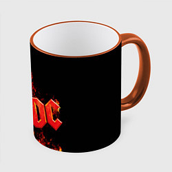 Кружка 3D AC/DC Flame, цвет: 3D-оранжевый кант