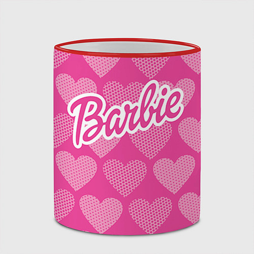 Кружка цветная Barbie / 3D-Красный кант – фото 2
