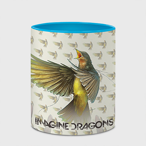 Кружка цветная Imagine Dragons: Fly / 3D-Белый + небесно-голубой – фото 2