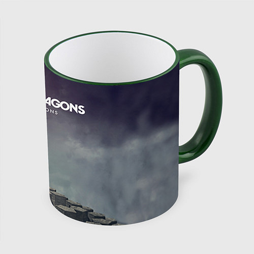 Кружка цветная Imagine Dragons: Night Visions / 3D-Зеленый кант – фото 1