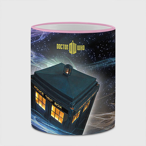 Кружка цветная Police Box / 3D-Розовый кант – фото 2