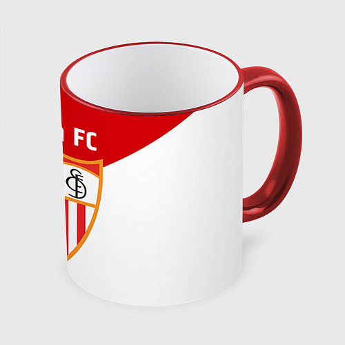 Кружка цветная Sevilla FC / 3D-Красный кант – фото 1