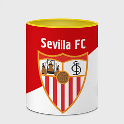 Кружка 3D Sevilla FC, цвет: 3D-белый + желтый — фото 2