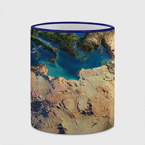 Кружка цветная Земля / 3D-Синий кант – фото 2