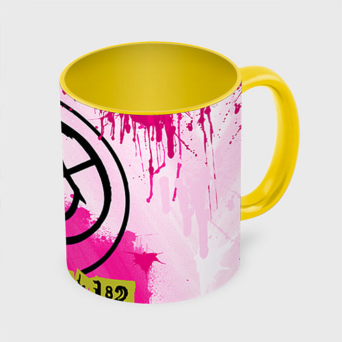 Кружка цветная Blink-182: Purple Smile / 3D-Белый + желтый – фото 1