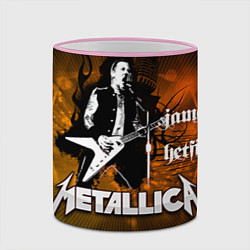 Кружка 3D Metallica: James Hetfield, цвет: 3D-розовый кант — фото 2
