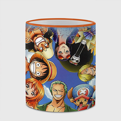 Кружка цветная One Piece / 3D-Оранжевый кант – фото 2