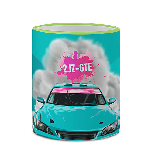 Кружка цветная 2 JZ GTE / 3D-Светло-зеленый кант – фото 2