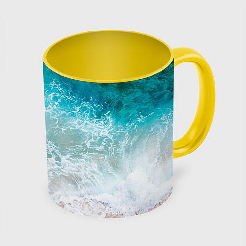 Кружка цветная Берег / 3D-Белый + желтый – фото 1