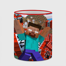 Кружка 3D Minecraft Man, цвет: 3D-красный кант — фото 2