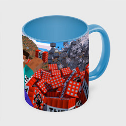 Кружка 3D Minecraft Man, цвет: 3D-белый + небесно-голубой