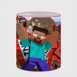 Кружка 3D Minecraft Man, цвет: 3D-розовый кант — фото 2