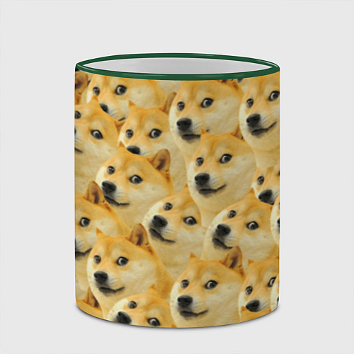 Кружка цветная Doge / 3D-Зеленый кант – фото 2