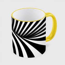 Кружка 3D Оптические иллюзии, цвет: 3D-желтый кант