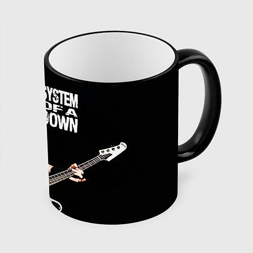 Кружка цветная System of a Down / 3D-Черный кант – фото 1