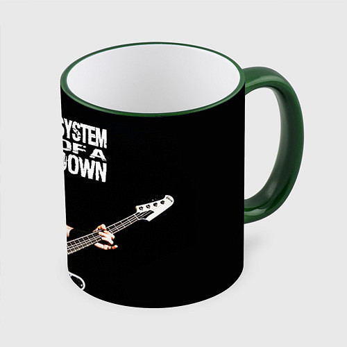 Кружка цветная System of a Down / 3D-Зеленый кант – фото 1
