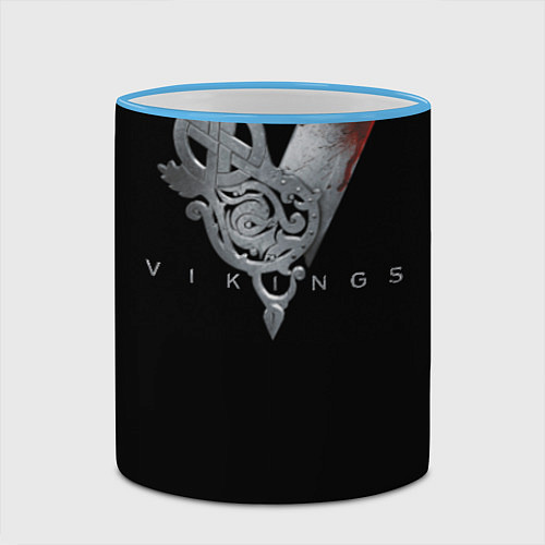 Кружка цветная Vikings Emblem / 3D-Небесно-голубой кант – фото 2