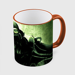 Кружка 3D Fallout Robot, цвет: 3D-оранжевый кант