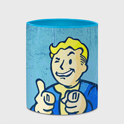 Кружка 3D Fallout: It's okey, цвет: 3D-белый + небесно-голубой — фото 2