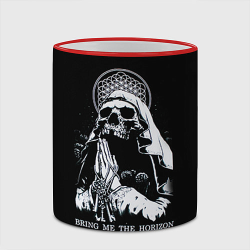Кружка цветная BMTH: Skull Pray / 3D-Красный кант – фото 2