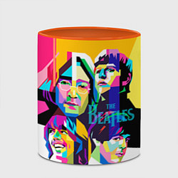 Кружка 3D The Beatles: Poly-art, цвет: 3D-белый + оранжевый — фото 2