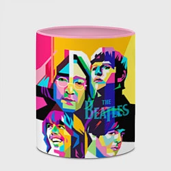 Кружка 3D The Beatles: Poly-art, цвет: 3D-белый + розовый — фото 2