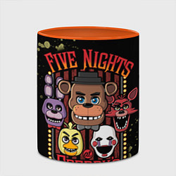 Кружка 3D Five Nights At Freddy's, цвет: 3D-белый + оранжевый — фото 2