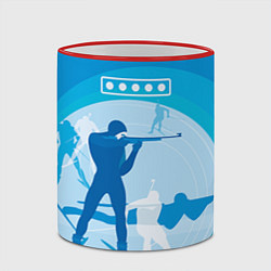 Кружка 3D Биатлон, цвет: 3D-красный кант — фото 2