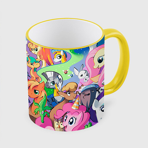 Кружка цветная My Little Pony / 3D-Желтый кант – фото 1