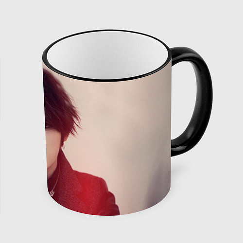 Кружка цветная Kim JaeJoong / 3D-Черный кант – фото 1