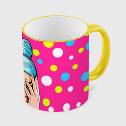 Кружка 3D POP ART, цвет: 3D-желтый кант