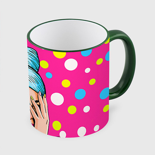 Кружка цветная POP ART / 3D-Зеленый кант – фото 1