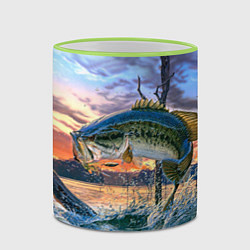 Кружка 3D Рыба над водой, цвет: 3D-светло-зеленый кант — фото 2
