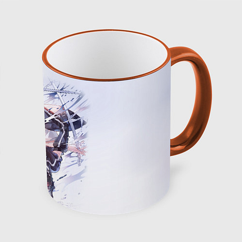 Кружка цветная Бездомный бог / 3D-Оранжевый кант – фото 1