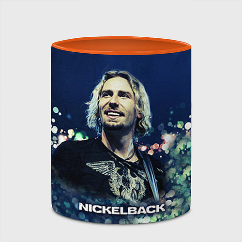 Кружка цветная Nickelback: Chad Kroeger / 3D-Белый + оранжевый – фото 2