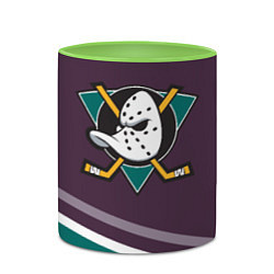 Кружка 3D Anaheim Ducks Selanne, цвет: 3D-белый + светло-зеленый — фото 2