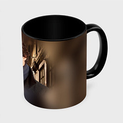 Кружка 3D Бенедикт Камбербэтч 1, цвет: 3D-белый + черный