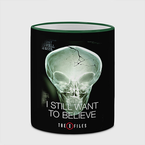 Кружка цветная X-files: Alien skull / 3D-Зеленый кант – фото 2