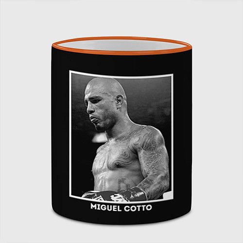 Кружка цветная Miguel Cotto: Photo / 3D-Оранжевый кант – фото 2