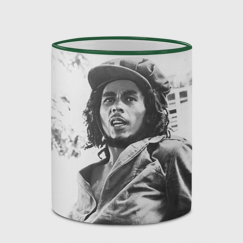 Кружка цветная Молодой Боб Марли / 3D-Зеленый кант – фото 2