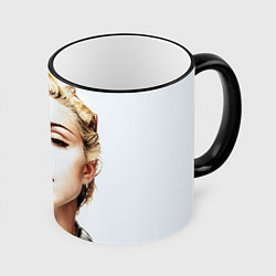 Кружка 3D Мадонна, цвет: 3D-черный кант