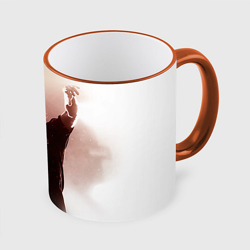 Кружка цветная Горшок / 3D-Оранжевый кант – фото 1