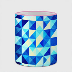 Кружка 3D Синяя геометрия, цвет: 3D-розовый кант — фото 2