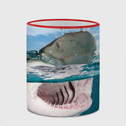 Кружка 3D Хищная акула, цвет: 3D-красный кант — фото 2