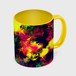Кружка 3D Кислотный взрыв, цвет: 3D-белый + желтый