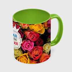 Кружка 3D Бабушке, цвет: 3D-белый + светло-зеленый