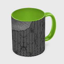 Кружка 3D Кольчуга, цвет: 3D-белый + светло-зеленый